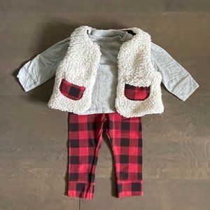 Mud Pie Buffalo Check Christmas Outfit